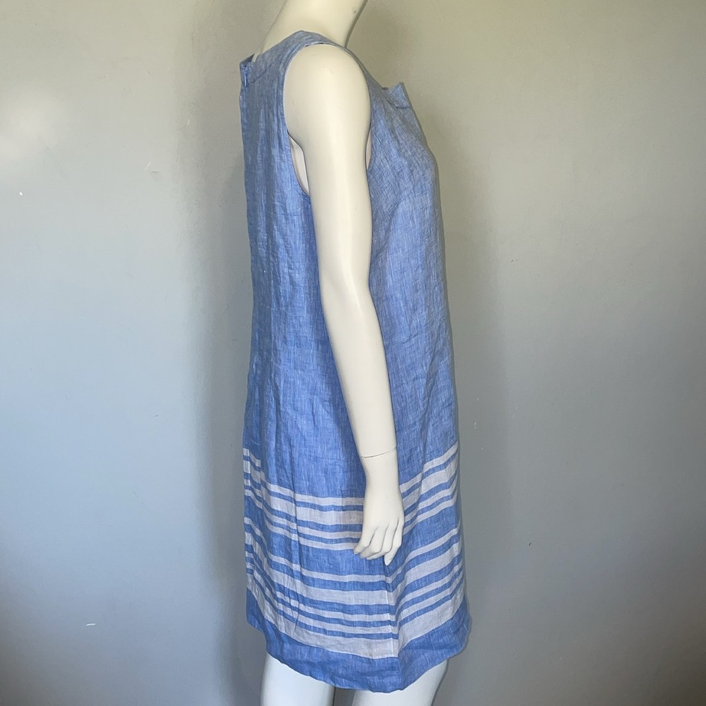 Talbots Split Neck Linen Shift Dress Euc - image 4